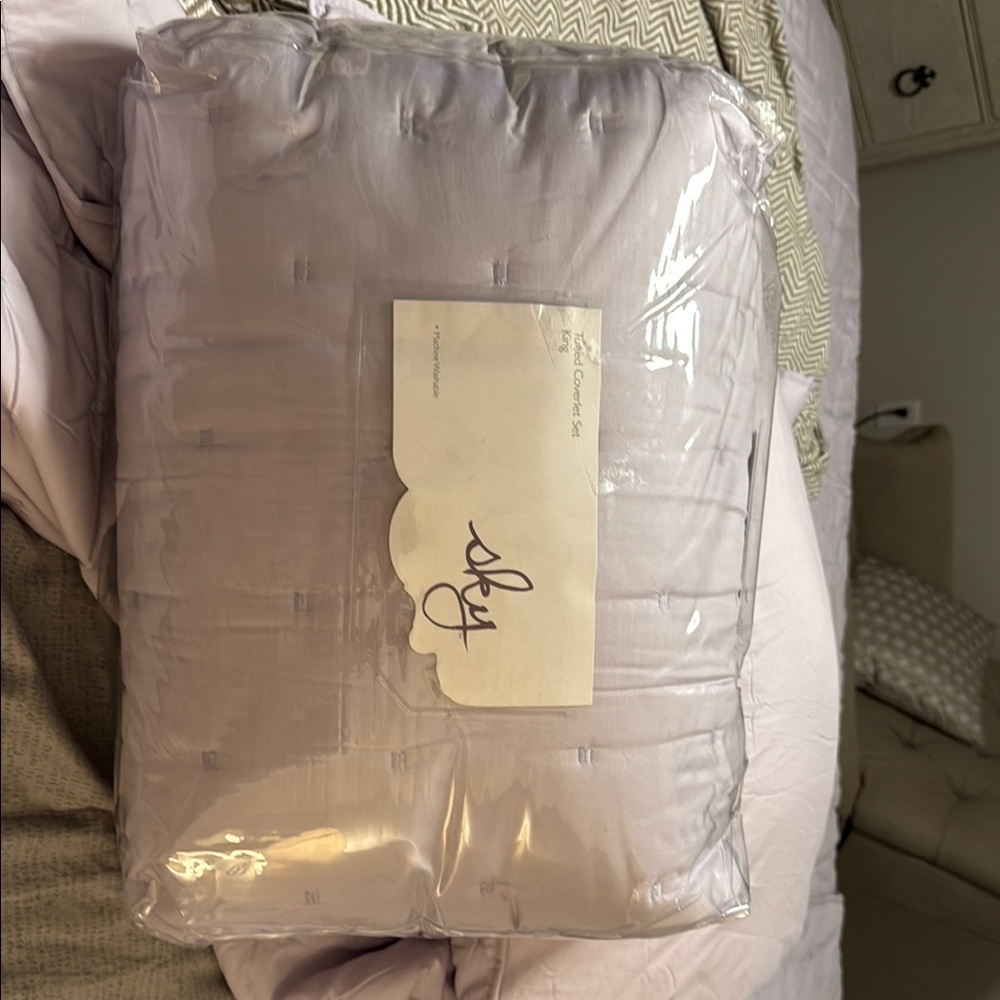 Sky Purple Comforter Set Luxurious Bedding include matching pillow shams